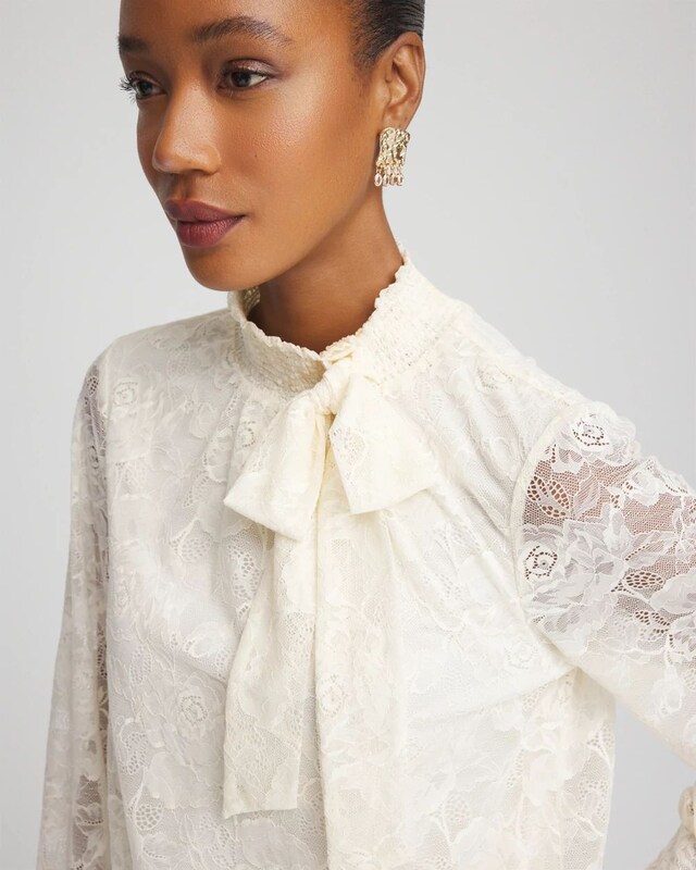 Tie-Neck Banded-Bottom Top - image 2